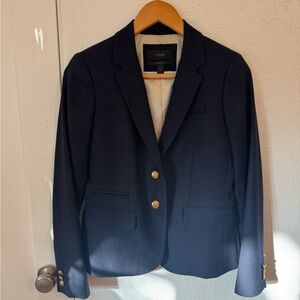 J. Crew Women's Dark Blue Blazer with Gold Buttons